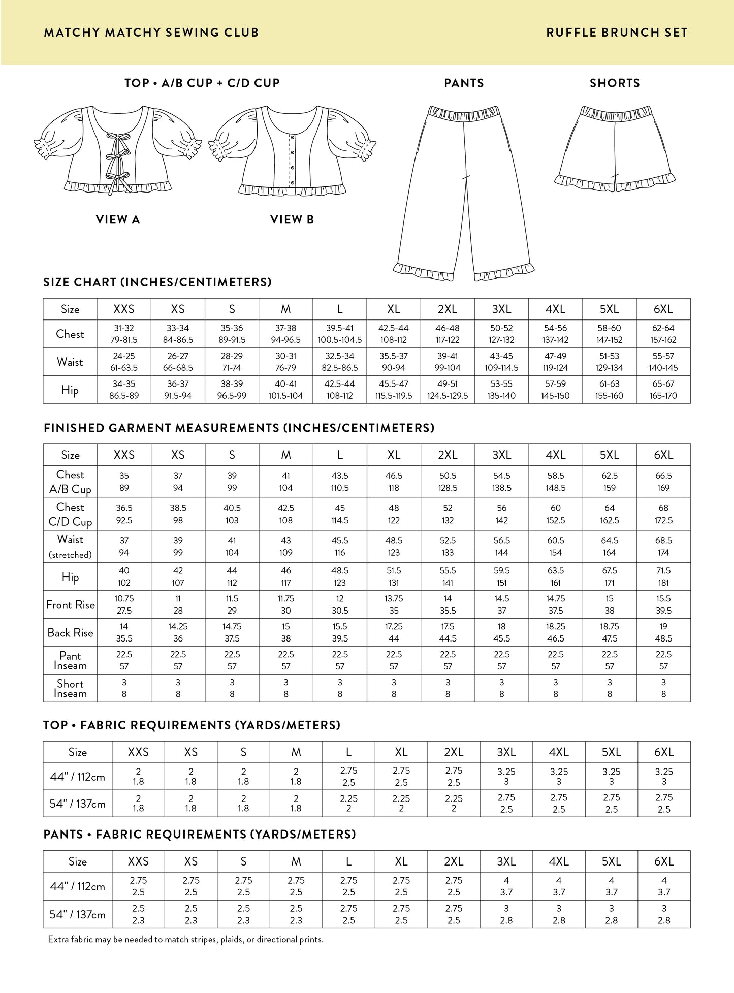 Ruffle Brunch Set PDF Sewing Pattern