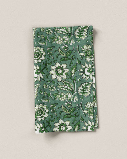 Sea Green Floral Block Print Cotton