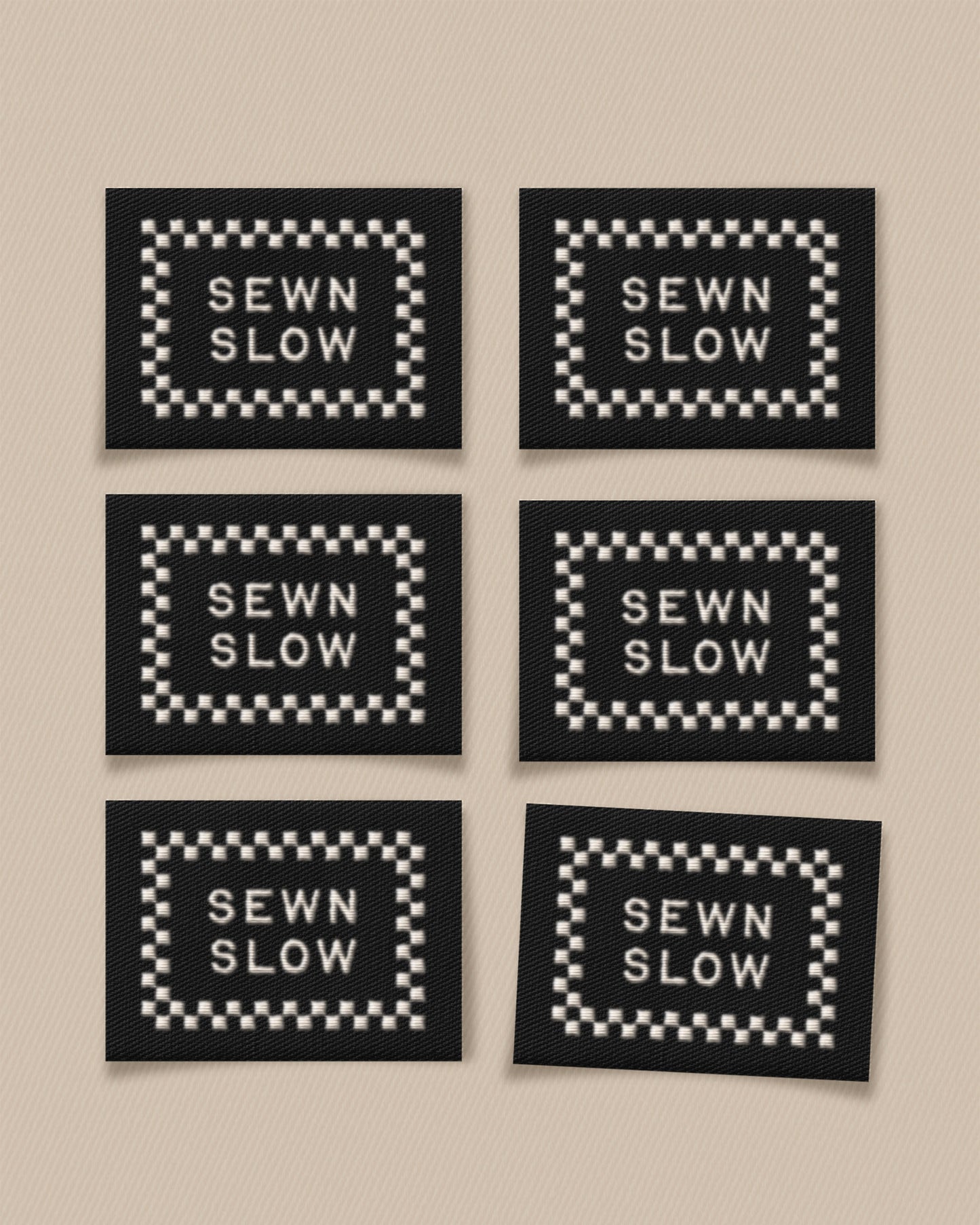 Sewn Slow Black Large Garment Labels