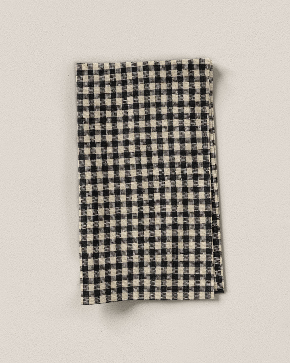 Small Black and Natural Gingham Linen