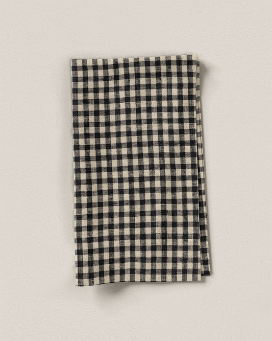 Small Black and Natural Gingham Linen