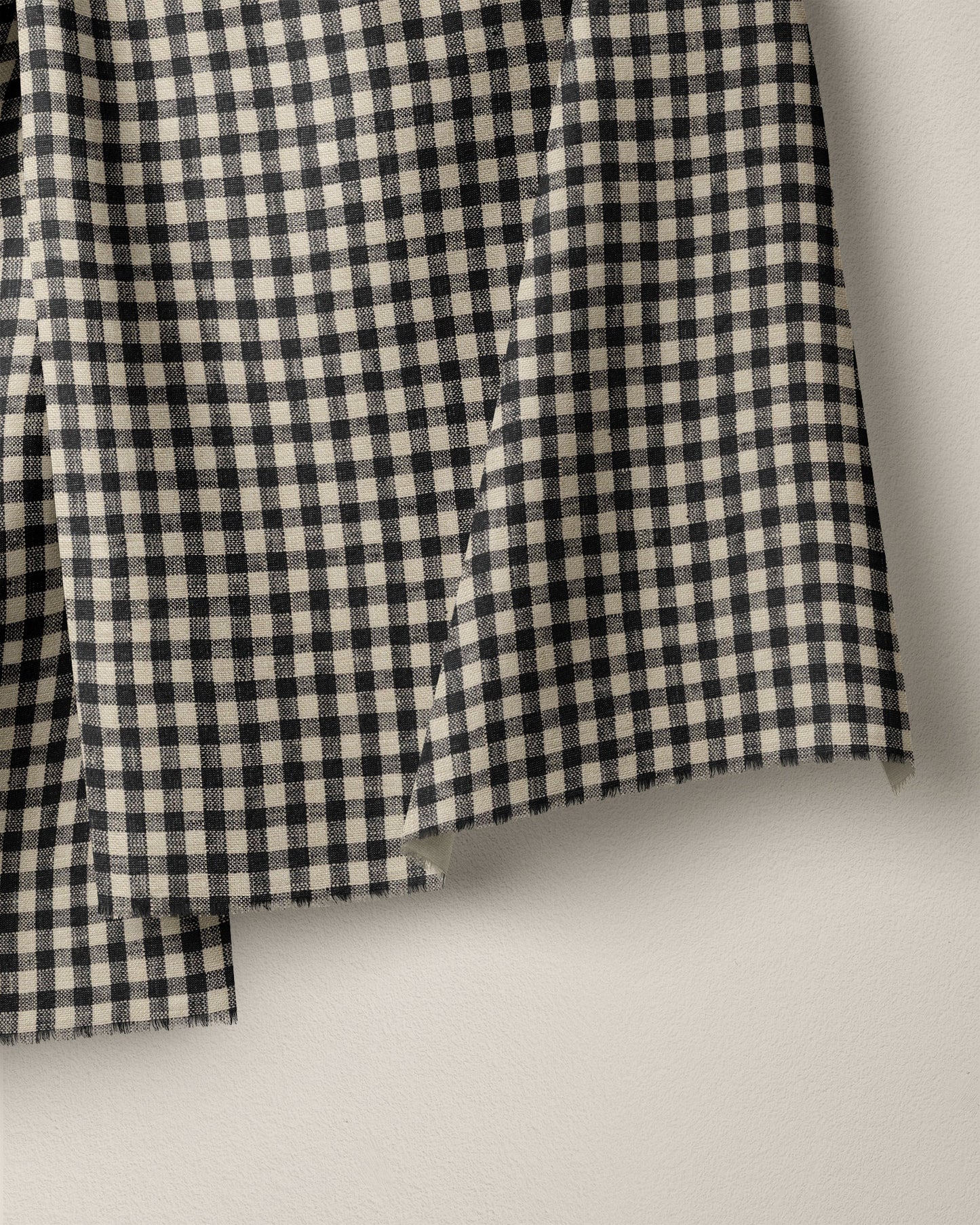 Small Black and Natural Gingham Linen