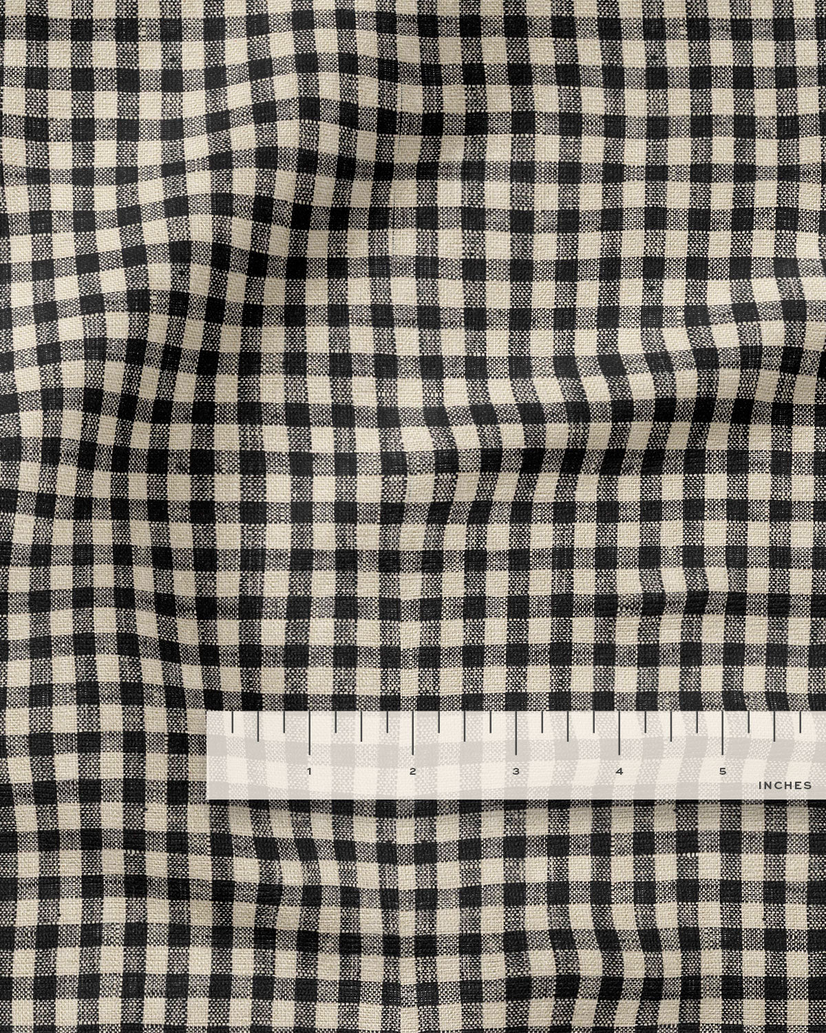 Small Black and Natural Gingham Linen