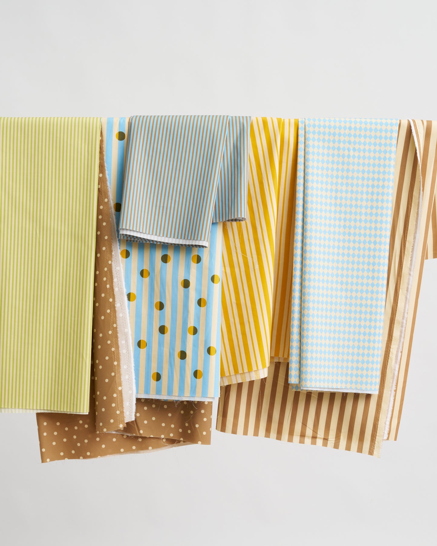 Brown and Sky Thin Stripe Smooth Cotton Poplin