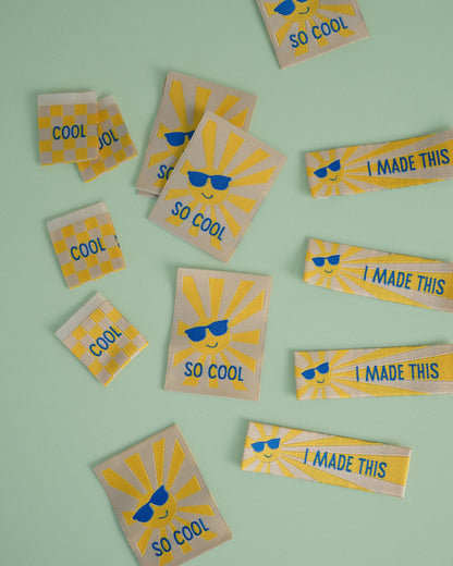 Sunny Cool Square and Rectangle Woven Garment Labels