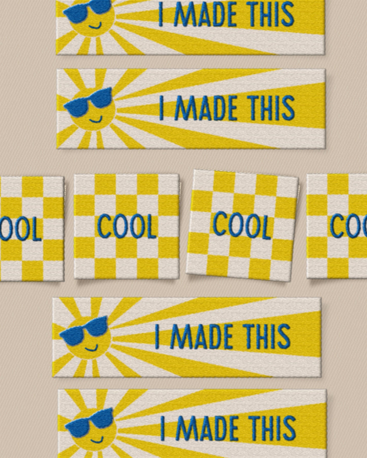 Sunny Cool Square and Rectangle Garment Labels