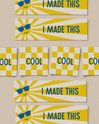 Sunny Cool Square and Rectangle Woven Garment Labels