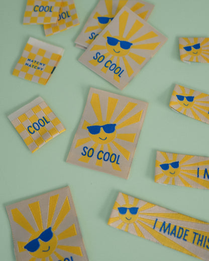 Sunny Cool Square and Rectangle Woven Garment Labels