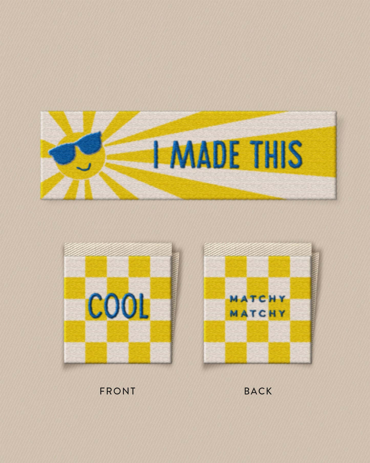 Sunny Cool Square and Rectangle Garment Labels