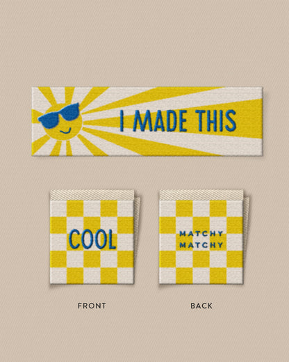 Sunny Cool Square and Rectangle Woven Garment Labels
