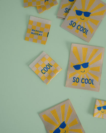 Sunny Cool Square and Rectangle Woven Garment Labels