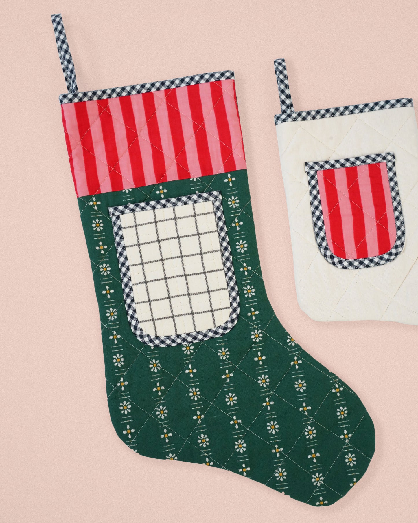 Quilted Pocket Stocking PDF Sewing Pattern