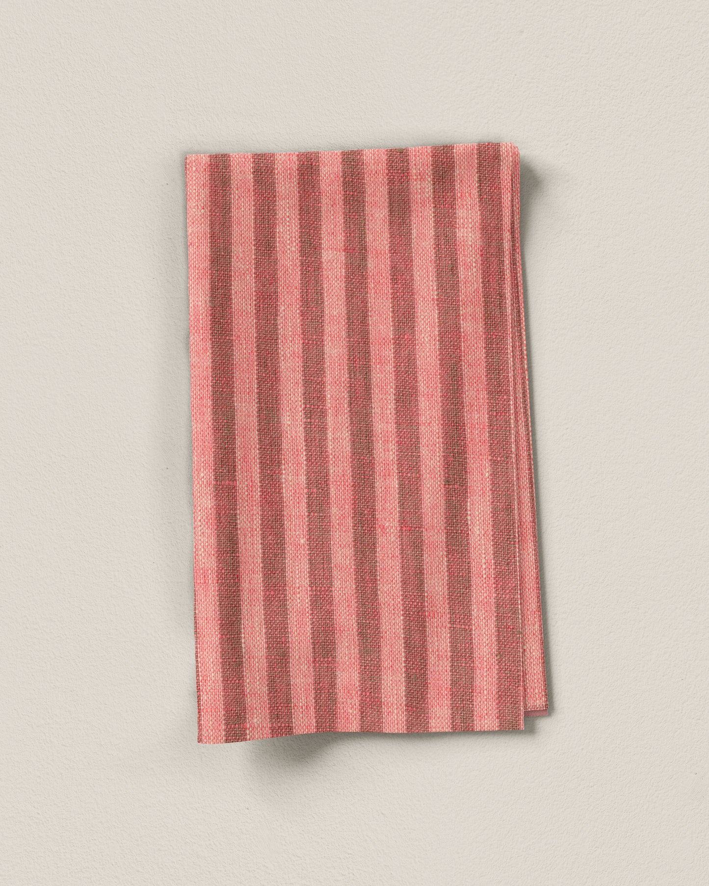 Strawberry Candy Stripe Washed Linen