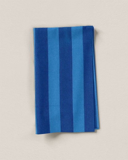 Blue Big Stripe Screen Print Cotton