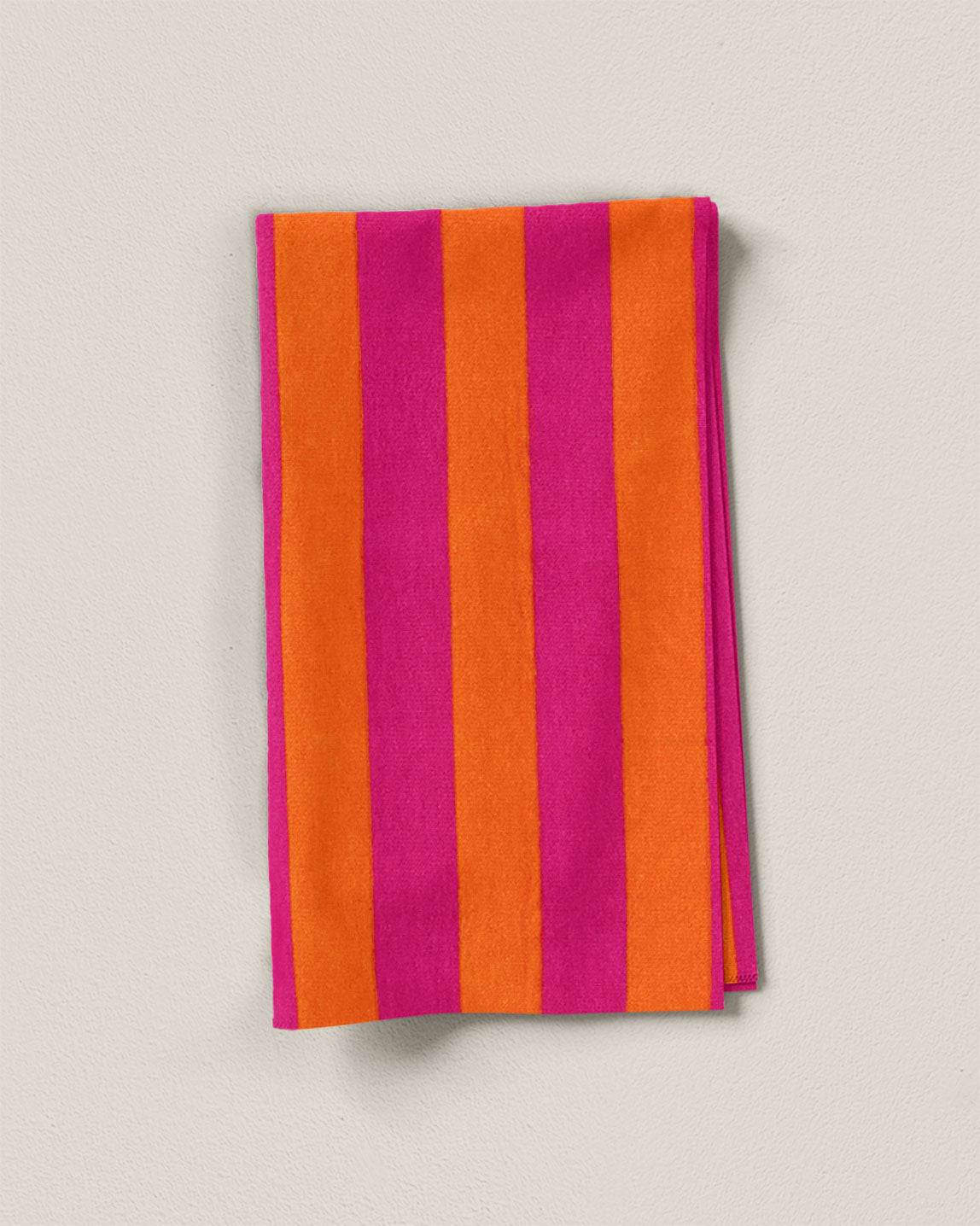 Magenta and Orange Big Stripe Screen Print Cotton