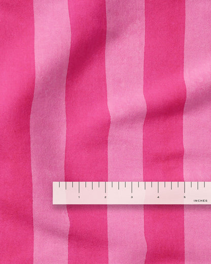 Pink Big Stripe Screen Print Cotton