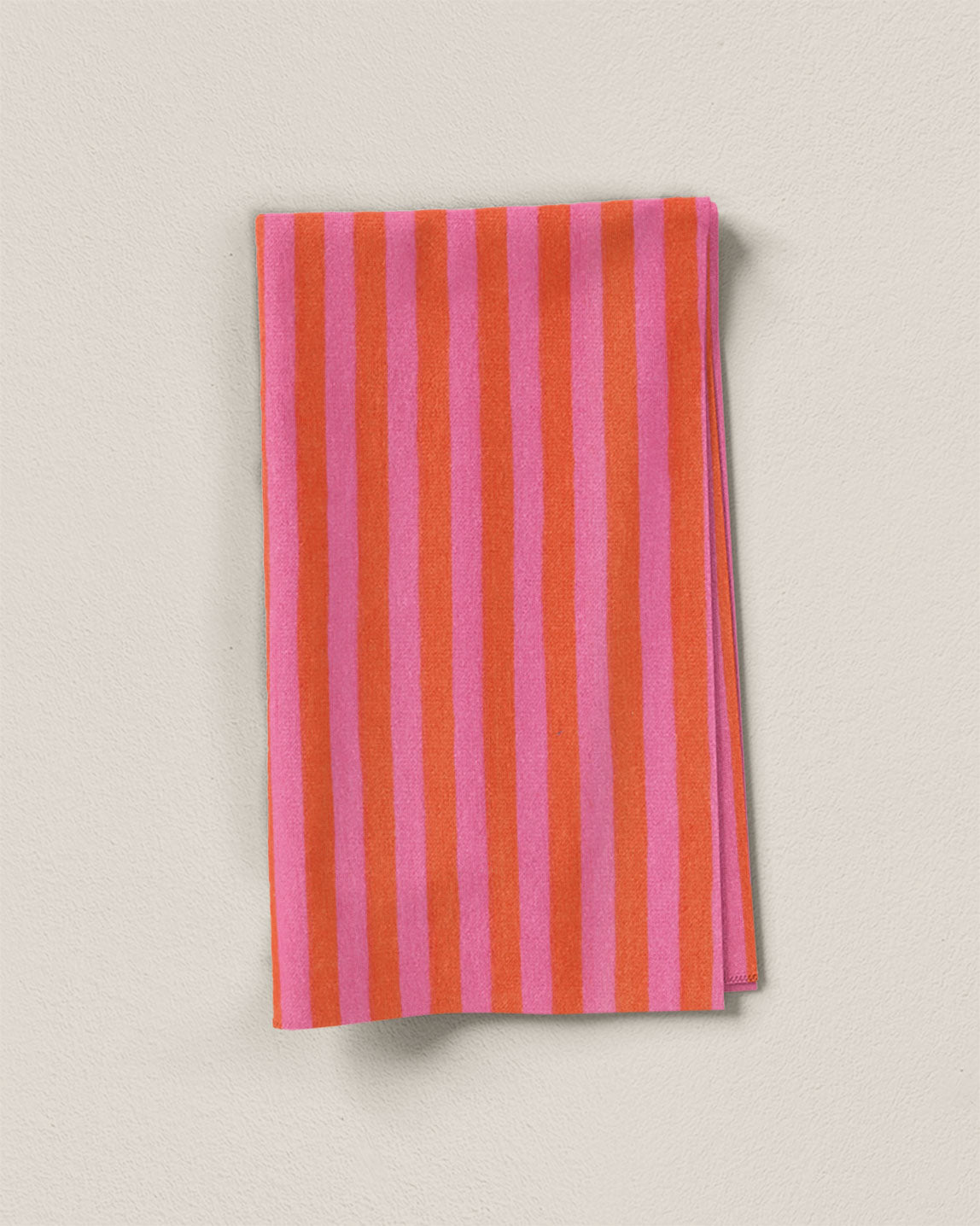 Pink and Orange Small Stripe Screen Print Cotton