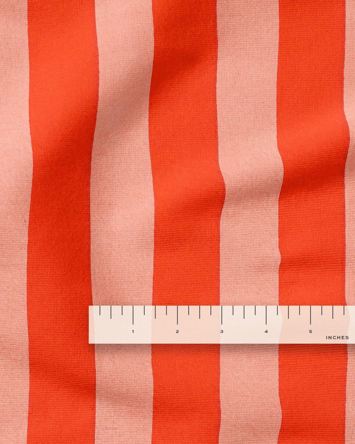 Pink and Tomato Big Stripe Screen Print Cotton