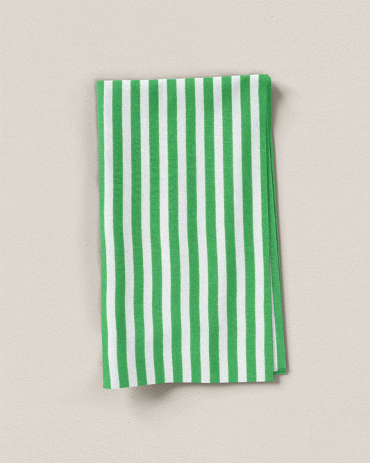 Green Small Stripe Screen Print Cotton