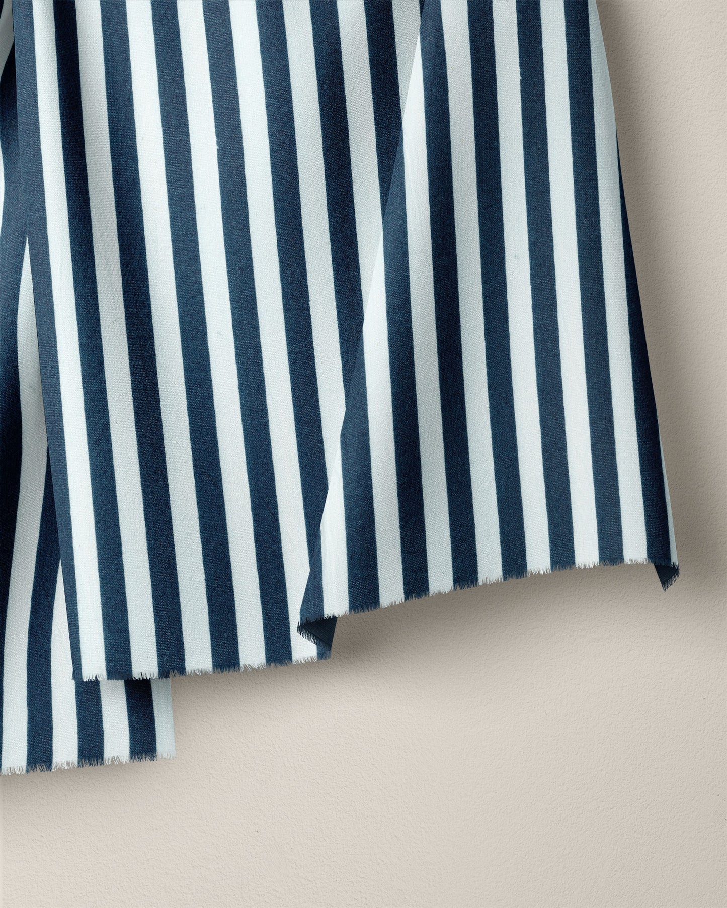 Sailor Navy Small Stripe Screen Print Cotton