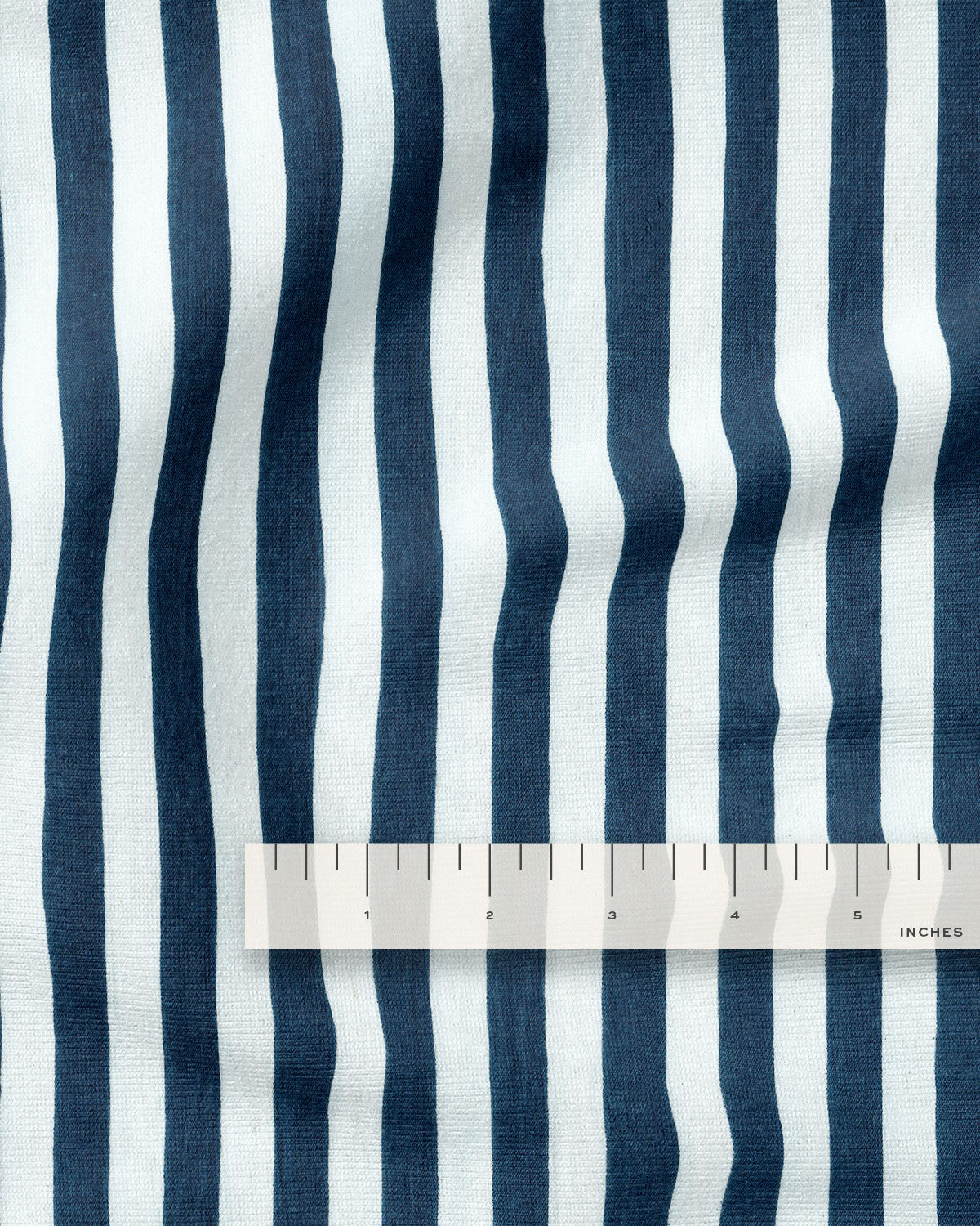 Sailor Navy Small Stripe Screen Print Cotton