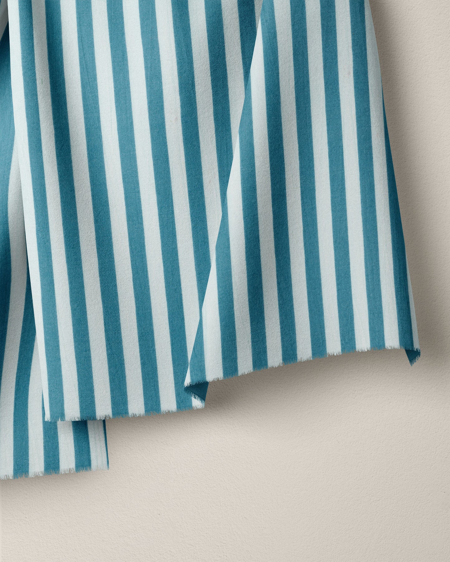 Vintage Blue Small Stripe Screen Print Cotton