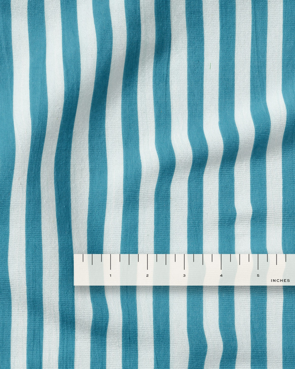 Vintage Blue Small Stripe Screen Print Cotton