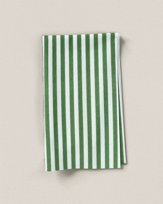 Winter Green Small Stripe Screen Print Cotton