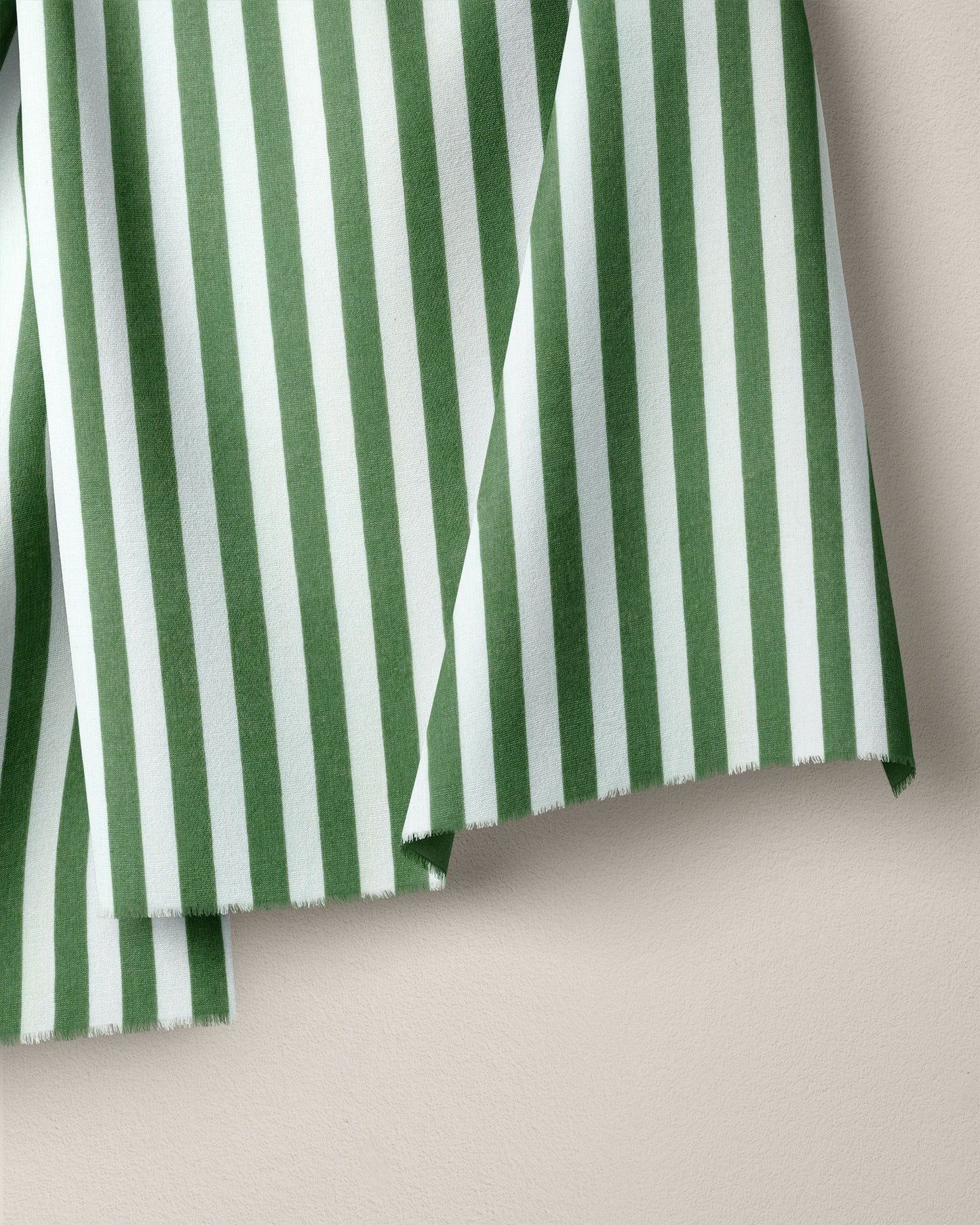 Winter Green Small Stripe Screen Print Cotton