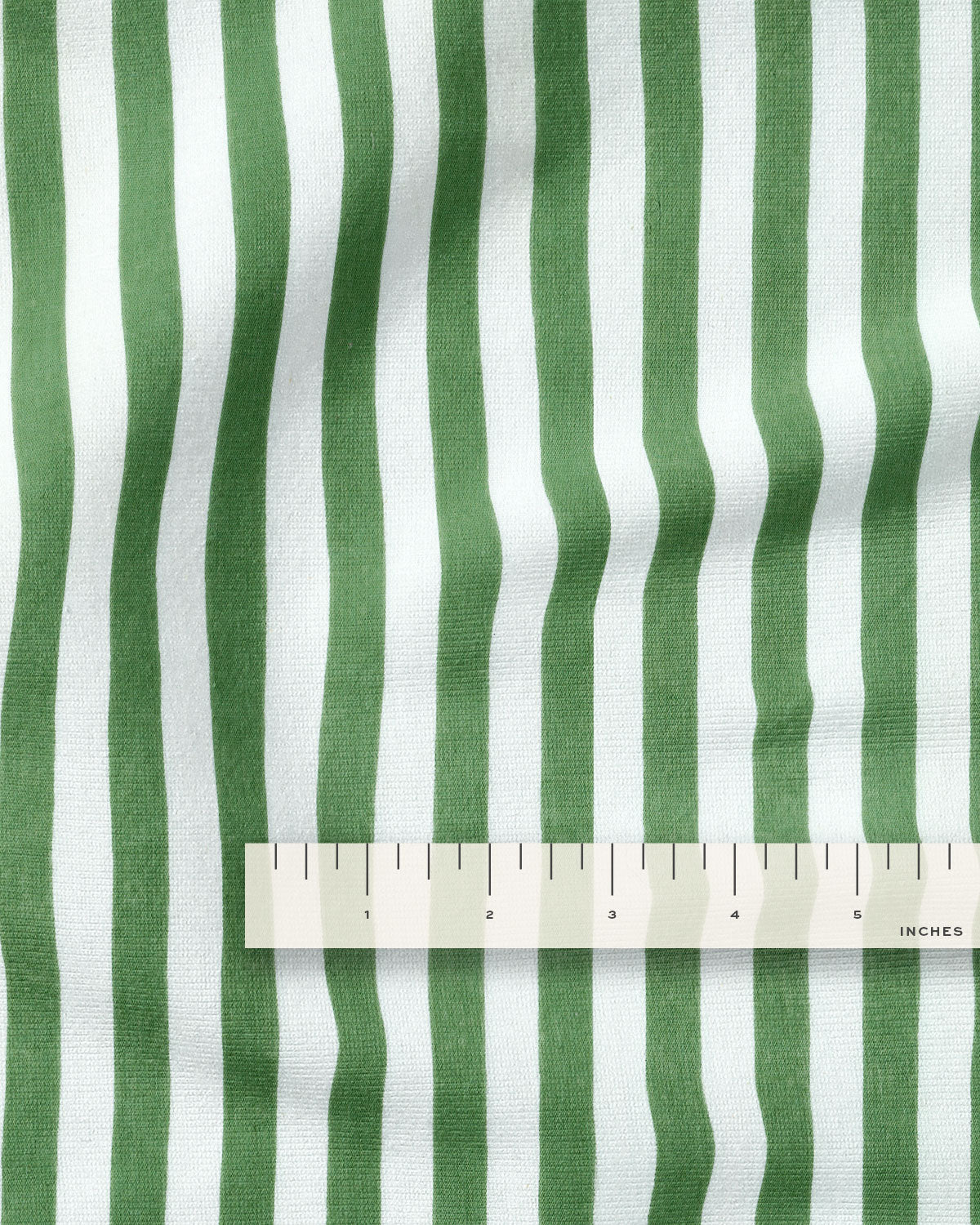 Winter Green Small Stripe Screen Print Cotton