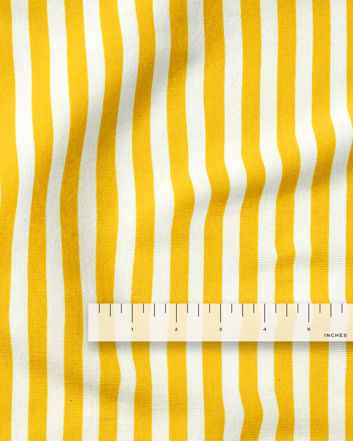 Yellow Small Stripe Screen Print Cotton