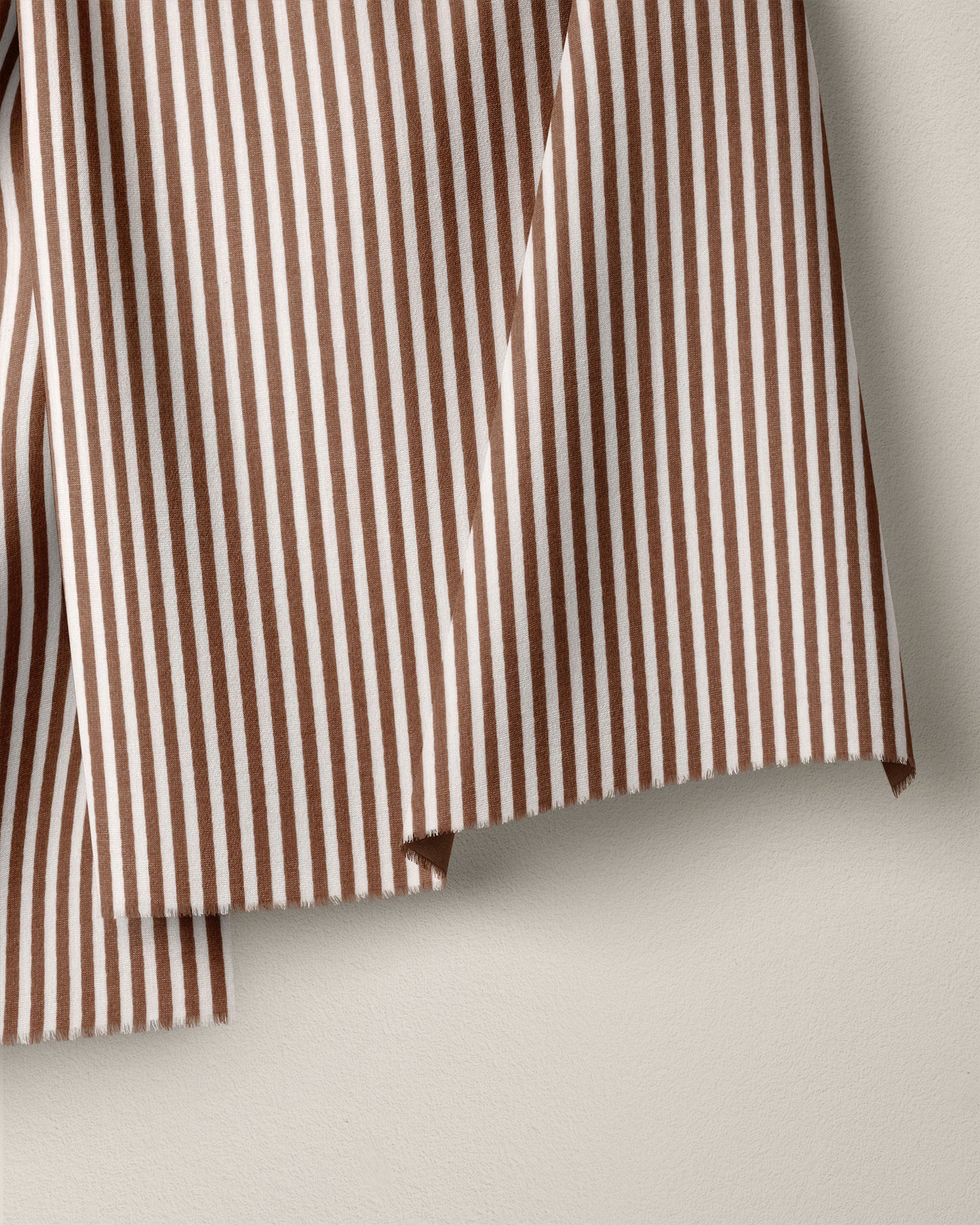 Brown Thin Stripe Screen Print Cotton