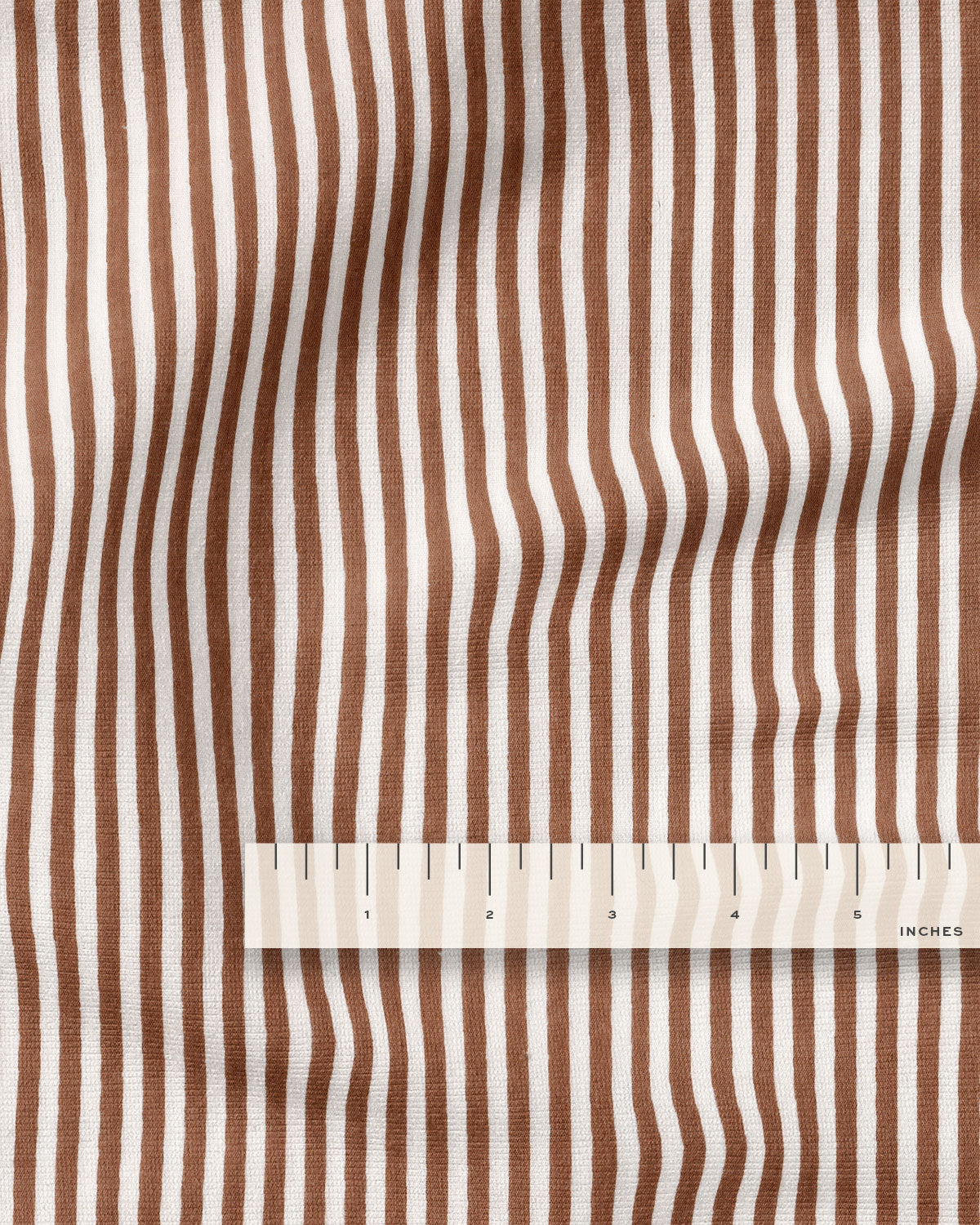 Brown Thin Stripe Screen Print Cotton