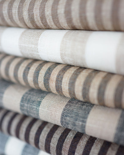 Biscuit Candy Stripe Washed Linen