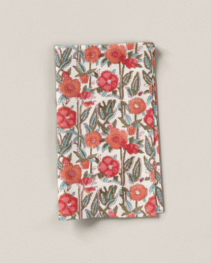 Summer Poppies Block Print Cotton