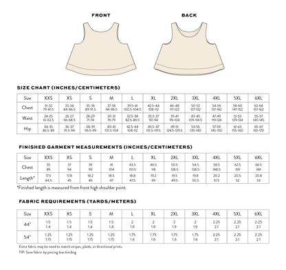 Sunny Side Tank PDF Sewing Pattern | Easy A-Line Tank Top