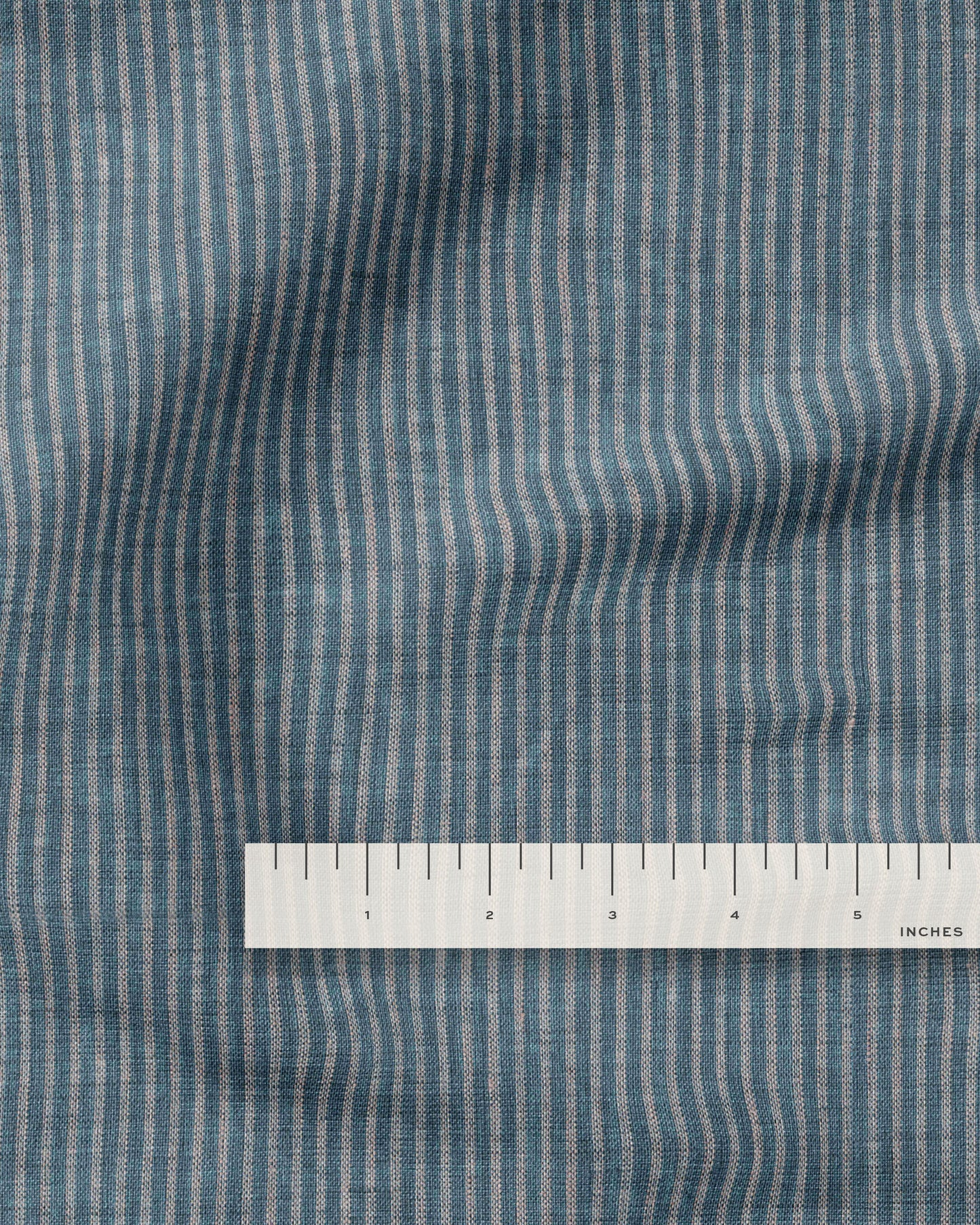 Teal Thin Stripe Linen