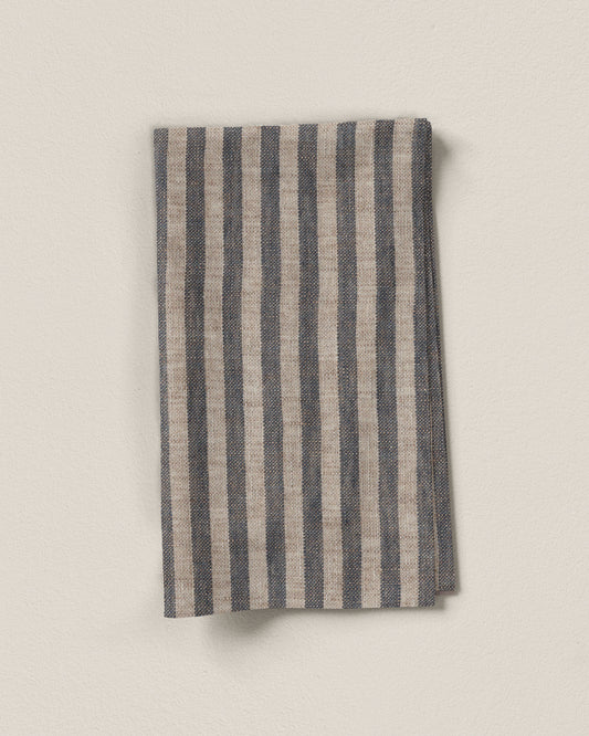 Toffee Candy Stripe Washed Linen