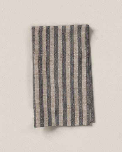 Toffee Candy Stripe Washed Linen