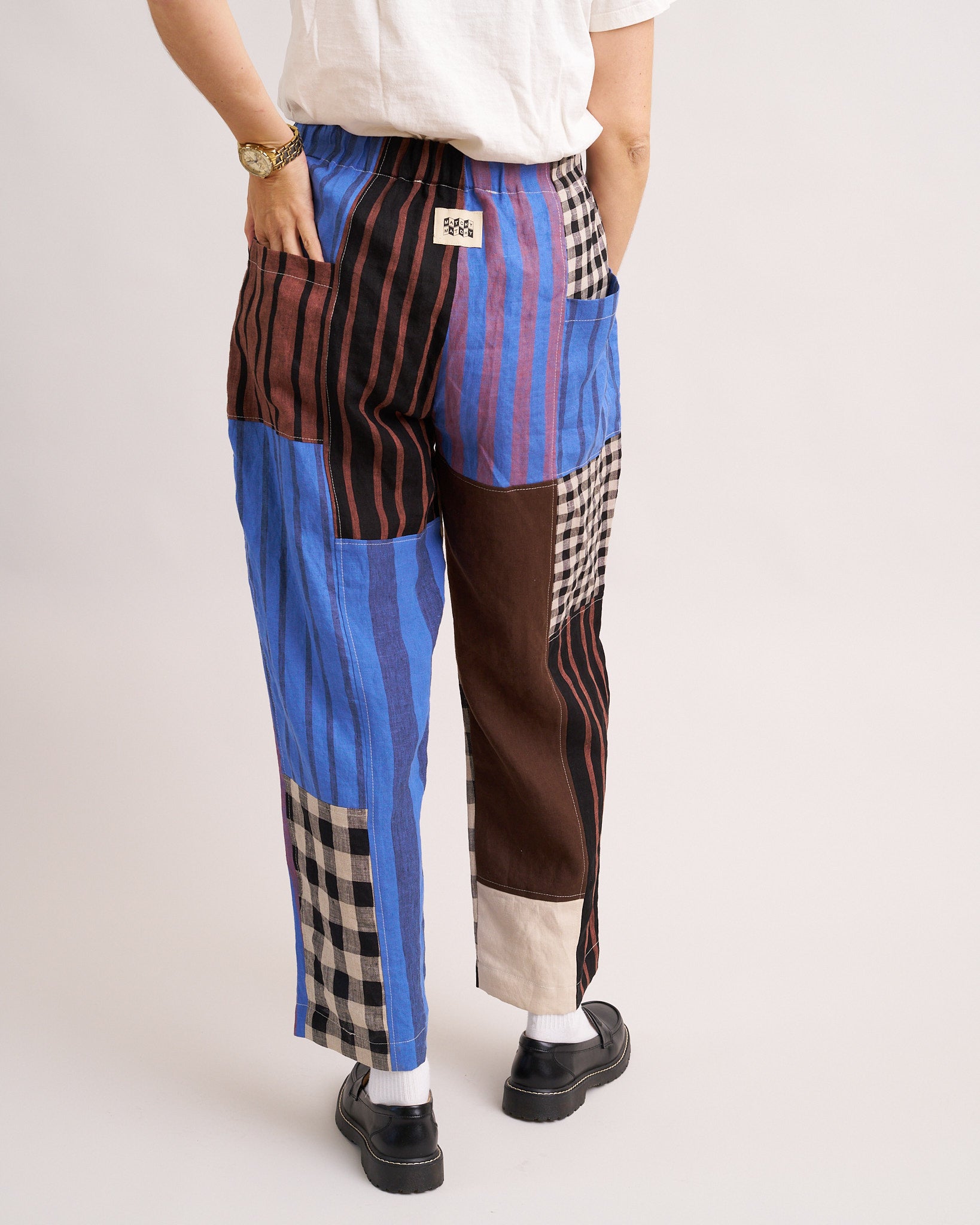 m*u様 check pattern patchwork trousers m*u様 check pattern patchwork trousersの通販はau PAY マーケット