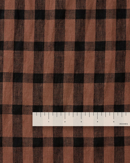 Acorn Elongated Gingham Washed Linen
