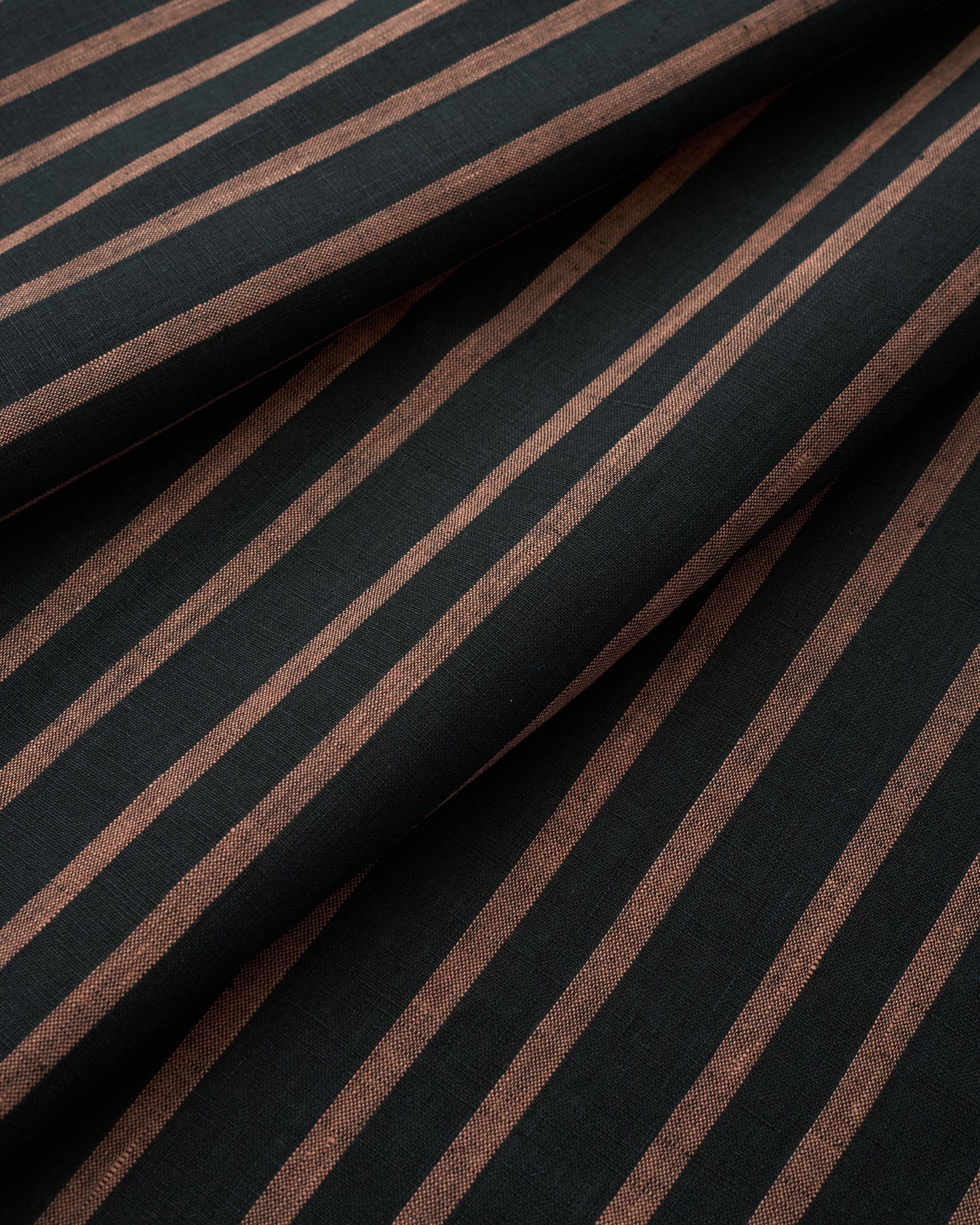 Black Home Stripe Washed Linen