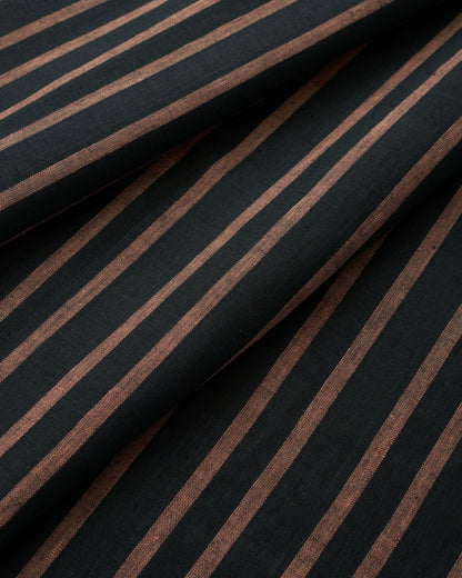 Black Home Stripe Washed Linen