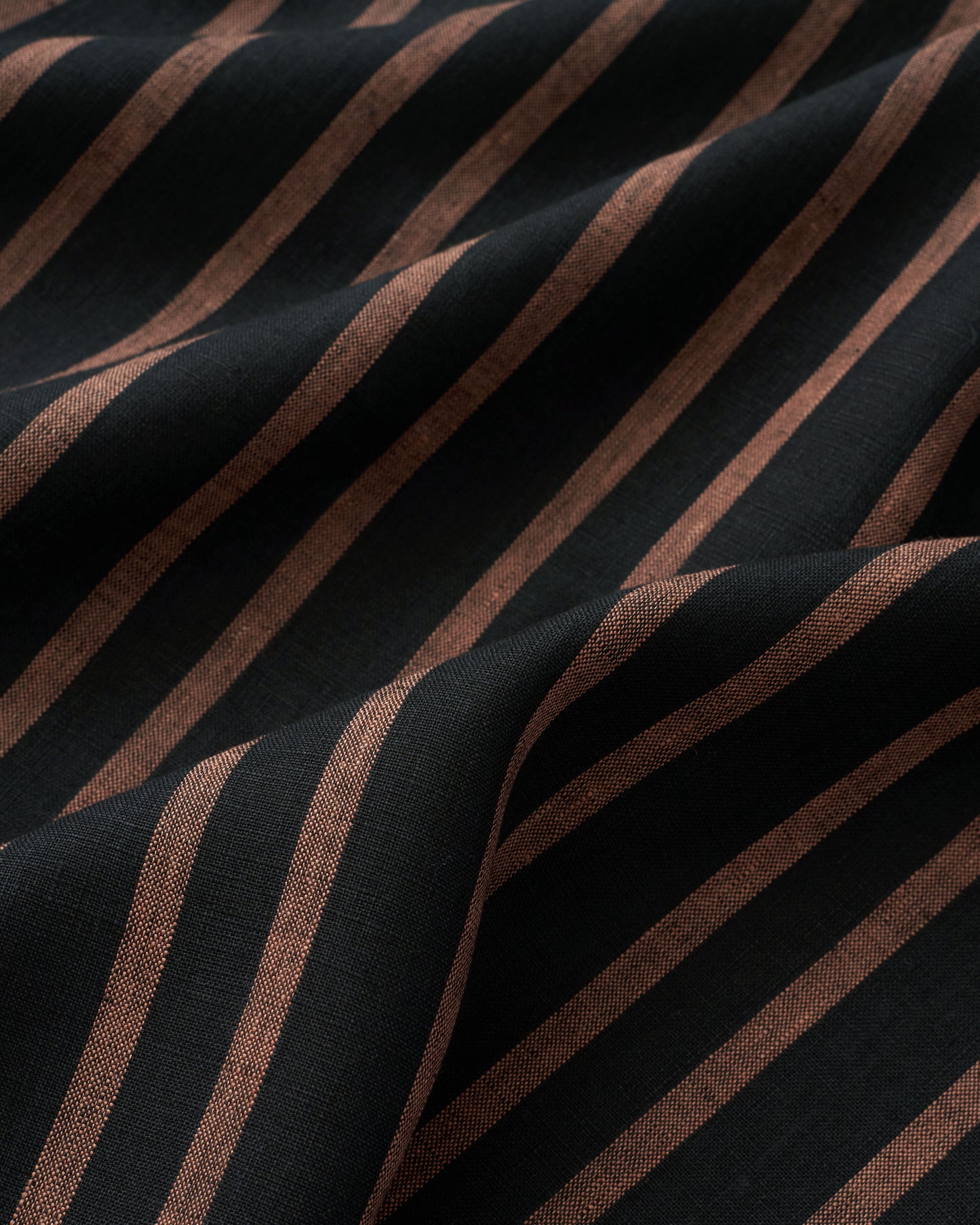 Black Home Stripe Washed Linen