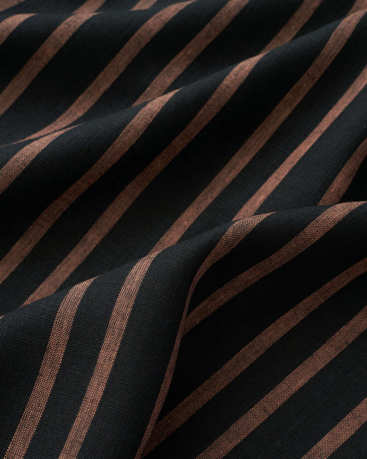 Black Home Stripe Washed Linen