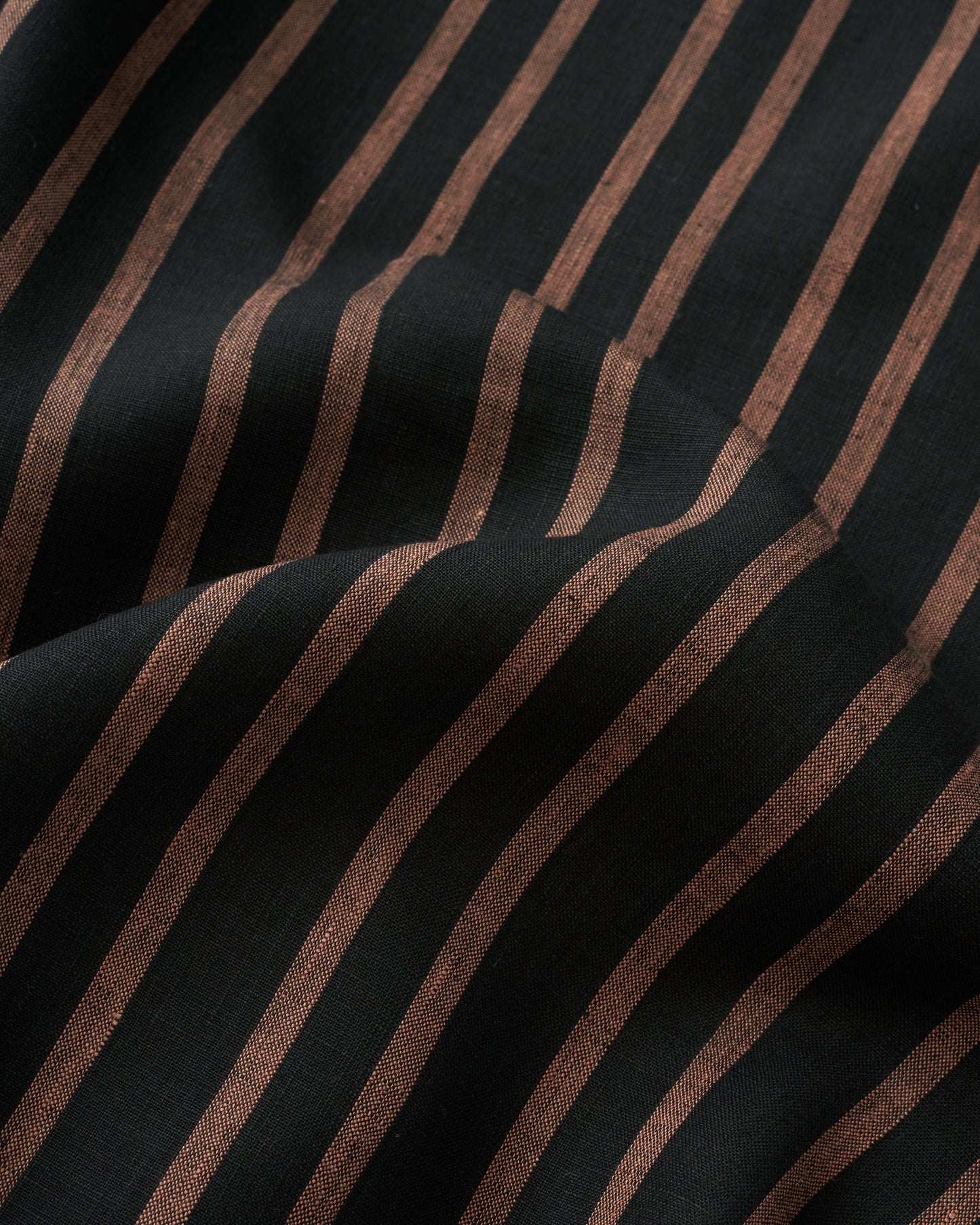 Black Home Stripe Washed Linen