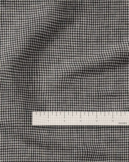 Tiny Black and Natural Gingham Linen
