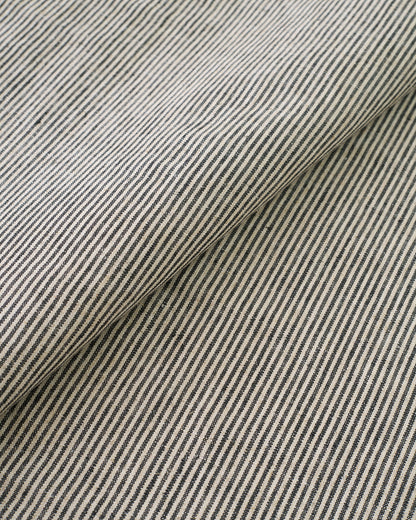 Black and Oat Railroad Stripe Linen Rayon