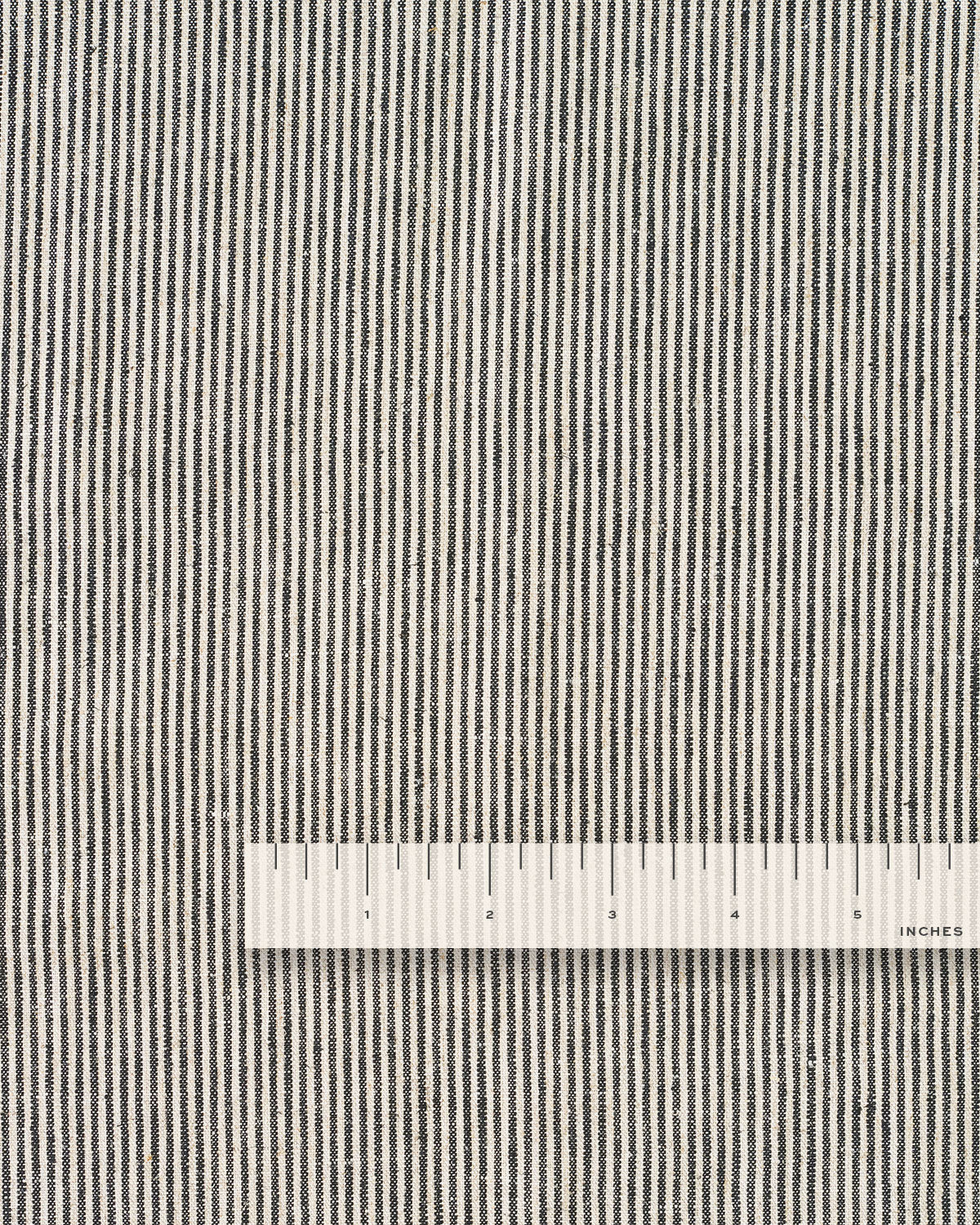Black and Oat Railroad Stripe Linen Rayon