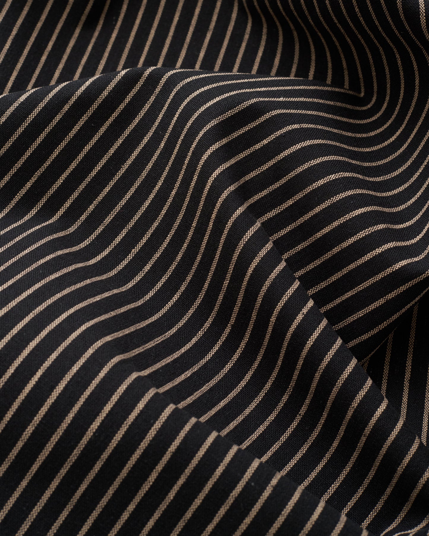 Black and Tan Stripe Linen Cotton